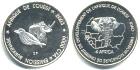 Burkina Faso silver  6000 Francs 2003 bird & rhino KM1a mintage 5