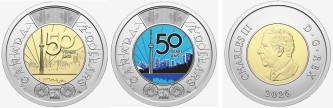 Canada 2 Dollars 2026 CN Tower, uncolored and colored versions Canada 2 Dollars 2026 CN Tower, uncolored and colored versions