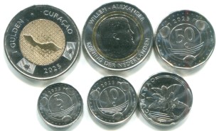 Curacao 6 coin set 5 Cents - 5 Gulden 2025 Curacao 6 coin set 5 Cents - 5 Gulden 2025
