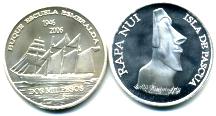 Easter Island silver 2000 Peso coin 2008