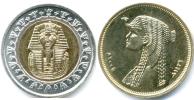 King Tut and Queen Cleopatra on new Egyptian coins Egypt 50 Piastres and 1 Pound 2005