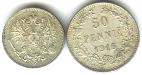 Grand Duchy of Finland, under Czarist Russian rule, silver 25 Pennia and 50 Pennia