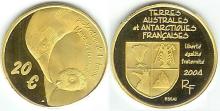 French Southern and Antarctic Territories gold 20 Euro Pattern coin
