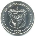 Obverse of Galapagos 2008 50 Centavos picturing Galapagos coat-of-arms