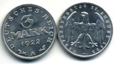 Germany 3 Mark 1922 Weimar Constitution commemorative coin