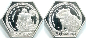 Independent Guiana 50 Amero 2026 coin Independent Guiana 50 Amero 2026 coin