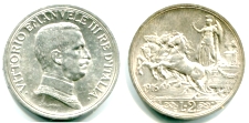 Italy silver 2 Lire 1914-1916 KM55 Italy silver 2 Lire 1914-1916 KM55