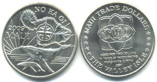 2009 Maui Trade 2 Dollar coin features Whale and Map