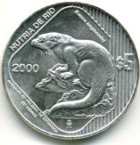 Mexico silver 5 Peso Nutria 2000 KM656 Mexico silver 5 Peso Nutria 2000 KM656