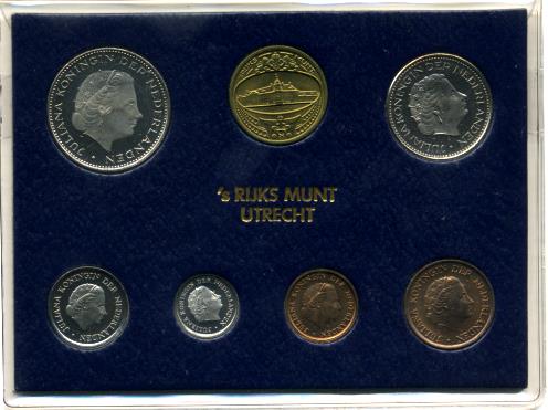 Netherlands 1980 Mint set: 1 cent - 2 1/2 Gulden + mint medal