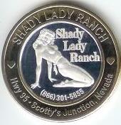 Shady Lady $10 silver state bi-metallic Nevada Brothel token