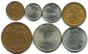 Norway 7 coin animal set