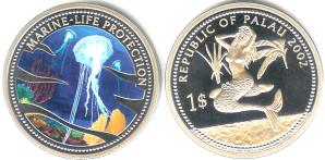 Palau $1 2002 Jelly Fish / Mermaid washing her hair