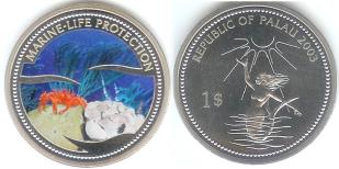 Palau $1 2003 Crab / Mermaid under sun