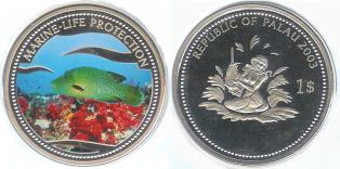 Palau $2 2003 Napoleon Fish / Mermaid playing guitar