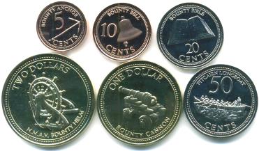 Pitcairn Islands 2009 coin set featuring Bounty heritage