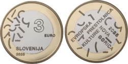Slovenia 3 Euro 2025 Nova Gorica - Gorizia, European Capital of Culture Slovenia 3 Euro 2025 Nova Gorica - Gorizia, European Capital of Culture