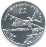 So. Georgia & So. Sandwich Is. 2 Pounds picturing RAF Lockheed C-130 Hercules