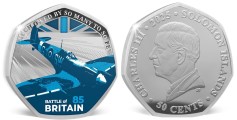 Solomon 50 Cents 2025 Battle of Britain colored coin Solomon 50 Cents 2025 Battle of Britain colored coin