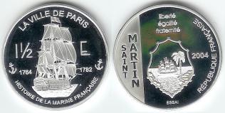 St. Martin 1 1/2 Euro pattern coin St. Martin 1 1/2 Euro pattern coin