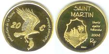 St. Martin 20 Euro 2004 Pattern coin with Osprey carrying a fish
