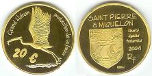 St. Pierre and Miquelon gold 20 Euro Pattern coin St. Pierre and Miquelon gold 20 Euro Pattern coin