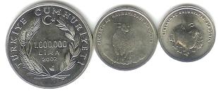 Turkey inflation coin set: 500000 - 1 Million Lira