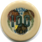 Casino de Vichy 100 Francs chip Casino de Vichy 100 Francs chip
